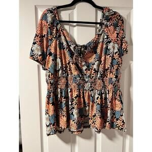 2XL women’s floral blouse